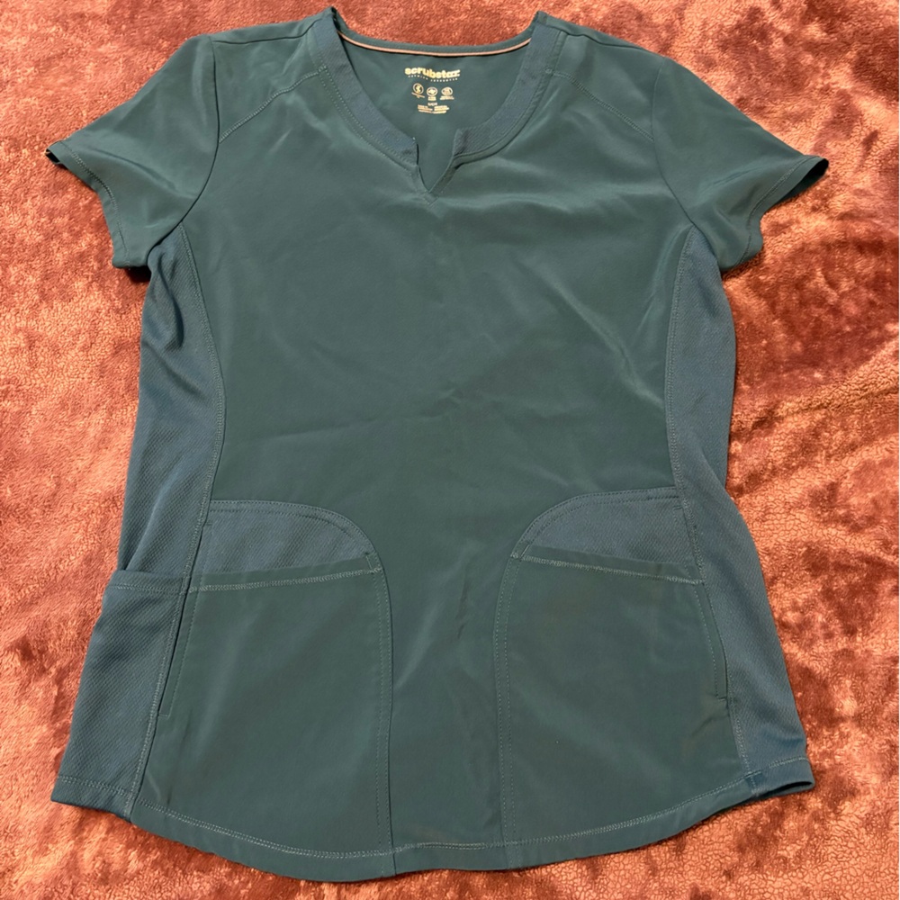 Scrubstar Blue Athletic Top Performance Fabric